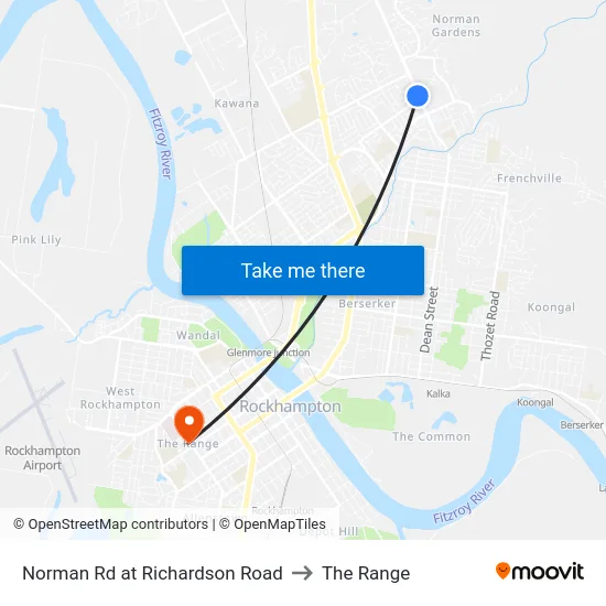 Norman Rd at Richardson Road to The Range map
