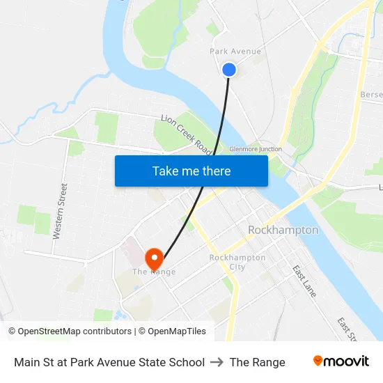 Main St at Park Avenue State School to The Range map