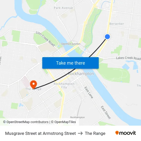 Musgrave Street at Armstrong Street to The Range map
