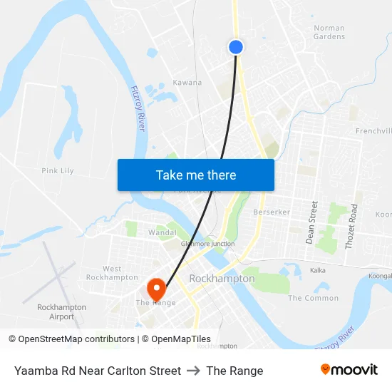 Yaamba Rd Near Carlton Street to The Range map
