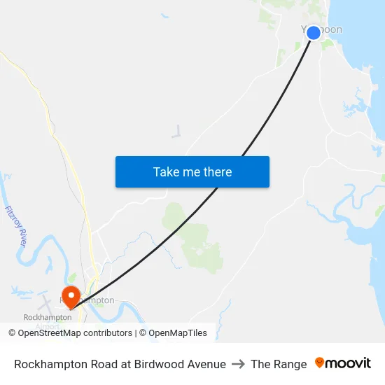 Rockhampton Road at Birdwood Avenue to The Range map