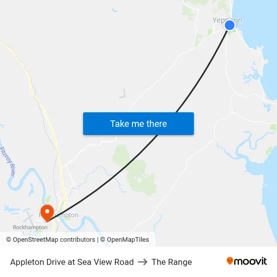 Appleton Drive at Sea View Road to The Range map