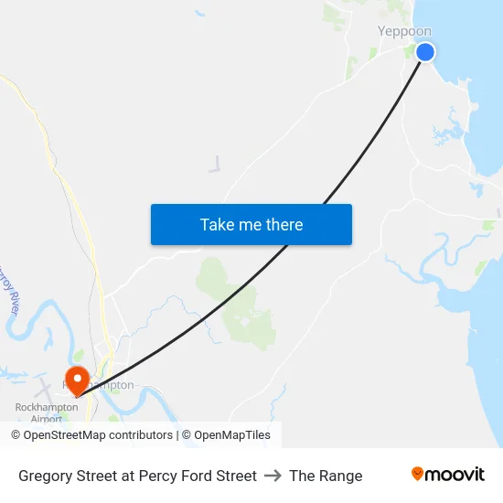 Gregory Street at Percy Ford Street to The Range map