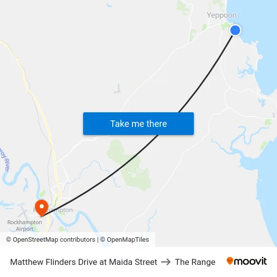 Matthew Flinders Drive at Maida Street to The Range map