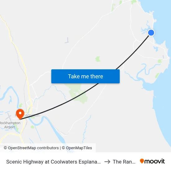 Scenic Highway at Coolwaters Esplanade to The Range map