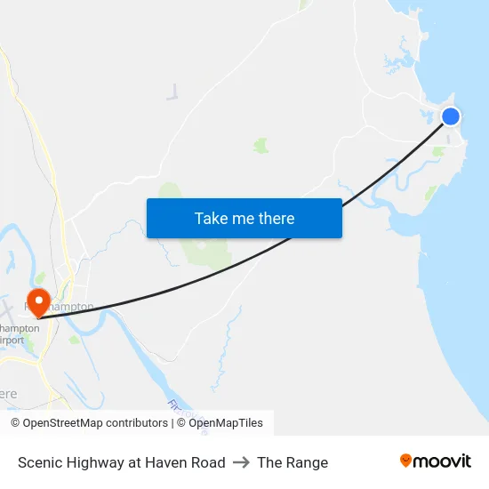 Scenic Highway at Haven Road to The Range map