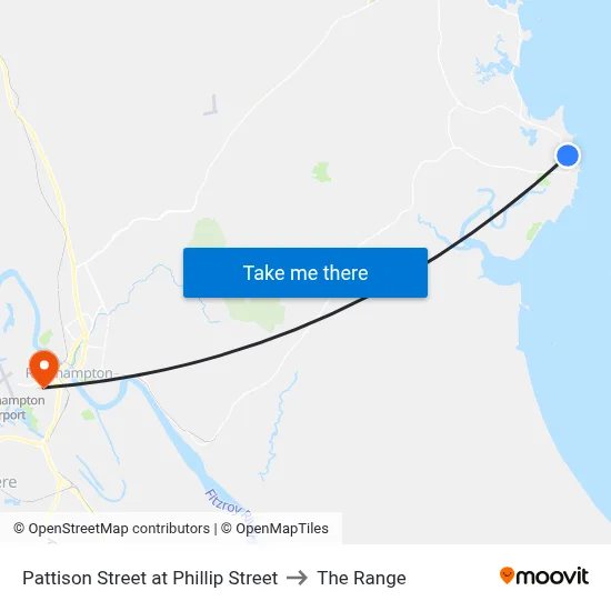 Pattison Street at Phillip Street to The Range map
