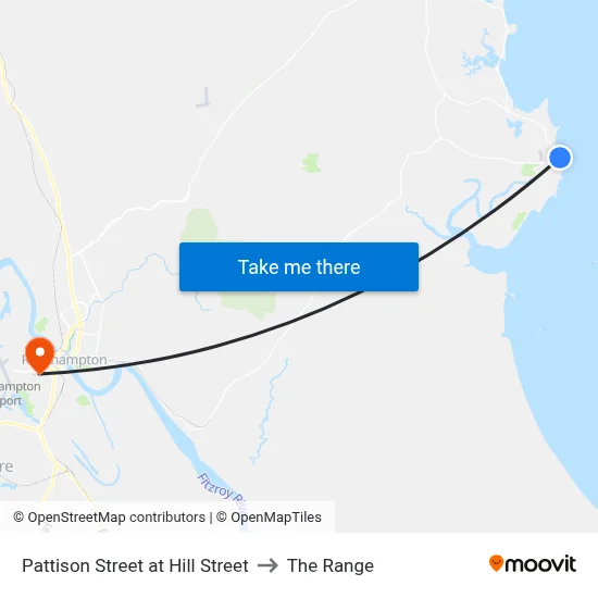 Pattison Street at Hill Street to The Range map