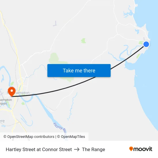 Hartley Street at Connor Street to The Range map
