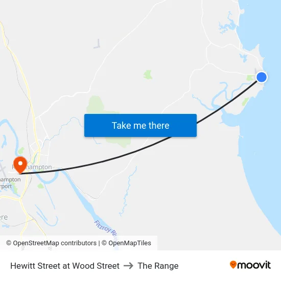 Hewitt Street at Wood Street to The Range map
