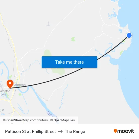 Pattison St at Phillip Street to The Range map