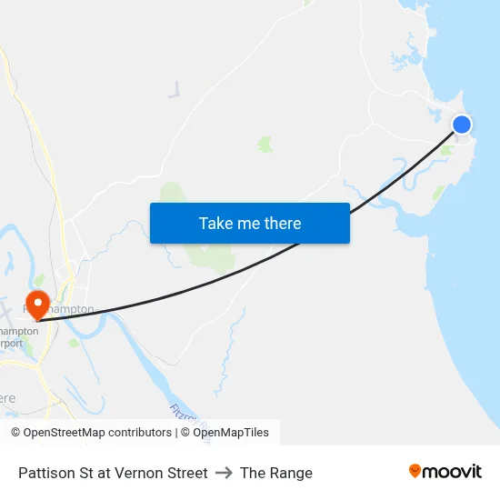 Pattison St at Vernon Street to The Range map