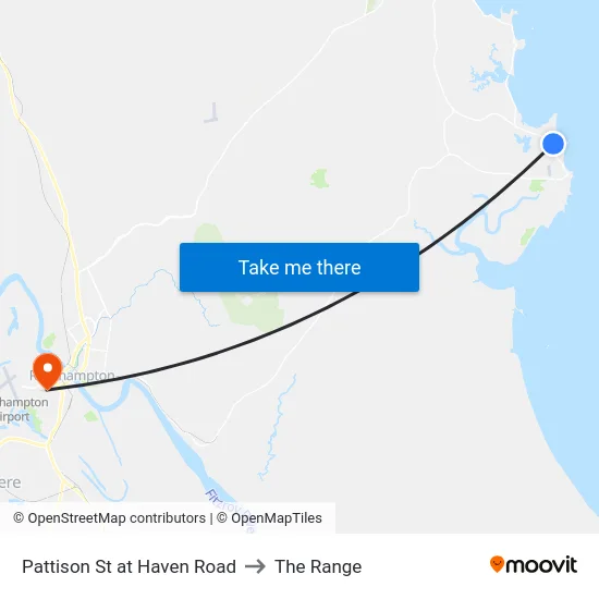 Pattison St at Haven Road to The Range map