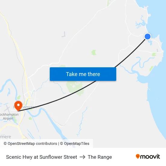 Scenic Hwy at Sunflower Street to The Range map