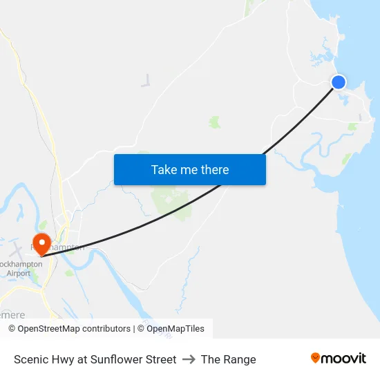 Scenic Hwy at Sunflower Street to The Range map