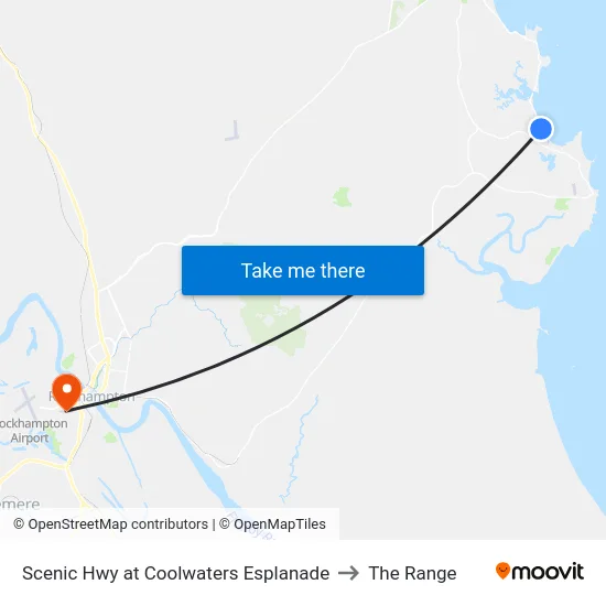 Scenic Hwy at Coolwaters Esplanade to The Range map