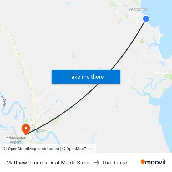 Matthew Flinders Dr at Maida Street to The Range map