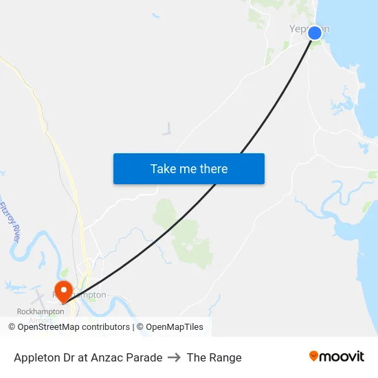 Appleton Dr at Anzac Parade to The Range map