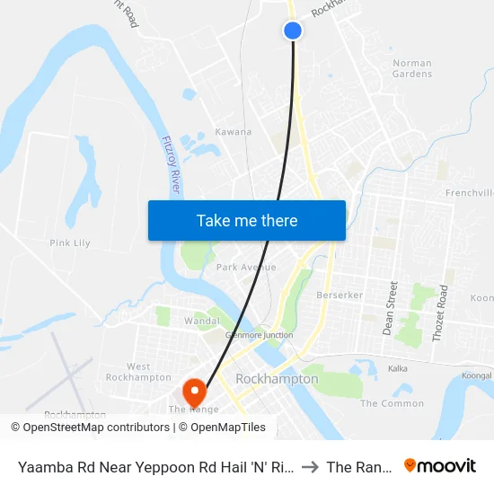 Yaamba Rd Near Yeppoon Rd Hail 'N' Ride to The Range map