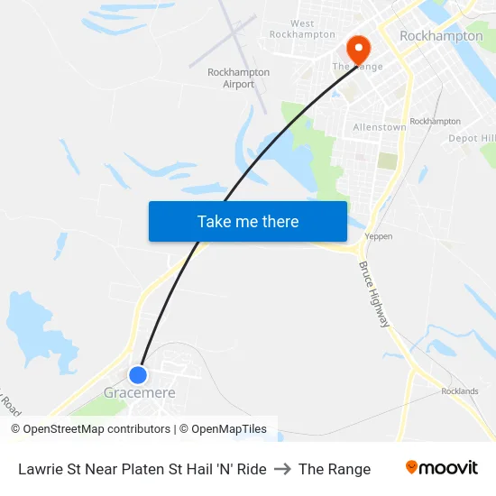 Lawrie St Near Platen St Hail 'N' Ride to The Range map
