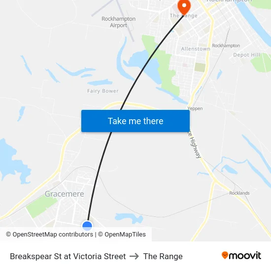 Breakspear St at Victoria Street to The Range map