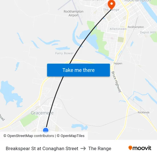Breakspear St at Conaghan Street to The Range map