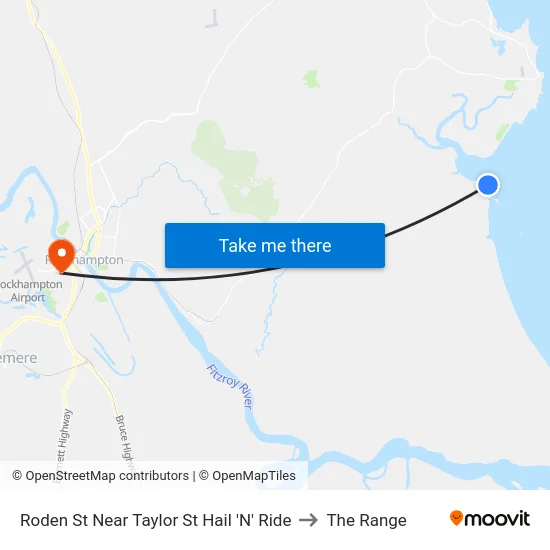 Roden St Near Taylor St Hail 'N' Ride to The Range map