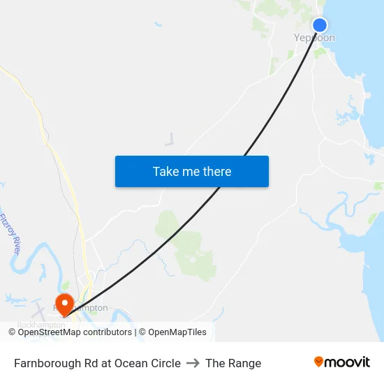 Farnborough Rd at Ocean Circle to The Range map