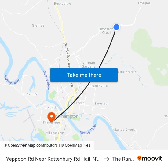 Yeppoon Rd Near Rattenbury Rd Hail 'N' Ride to The Range map