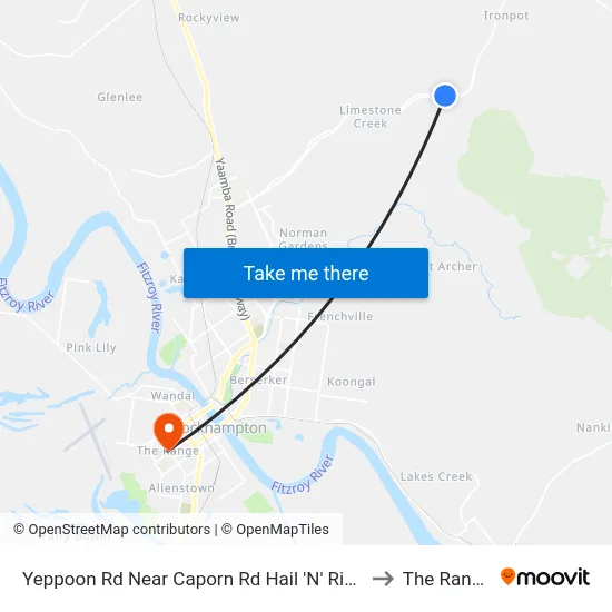 Yeppoon Rd Near Caporn Rd Hail 'N' Ride to The Range map