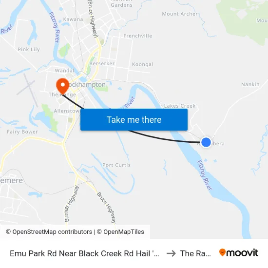 Emu Park Rd Near Black Creek Rd Hail 'N' Ride to The Range map