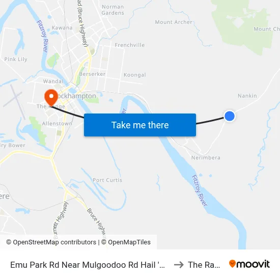 Emu Park Rd Near Mulgoodoo Rd Hail 'N' Ride to The Range map