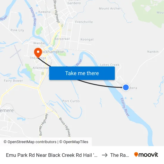 Emu Park Rd Near Black Creek Rd Hail 'N' Ride to The Range map