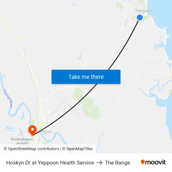 Hoskyn Dr at Yeppoon Health Service to The Range map