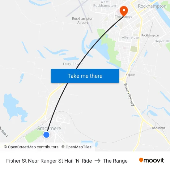 Fisher St Near Ranger St Hail 'N' Ride to The Range map