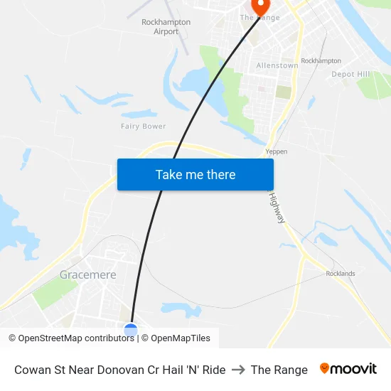 Cowan St Near Donovan Cr Hail 'N' Ride to The Range map