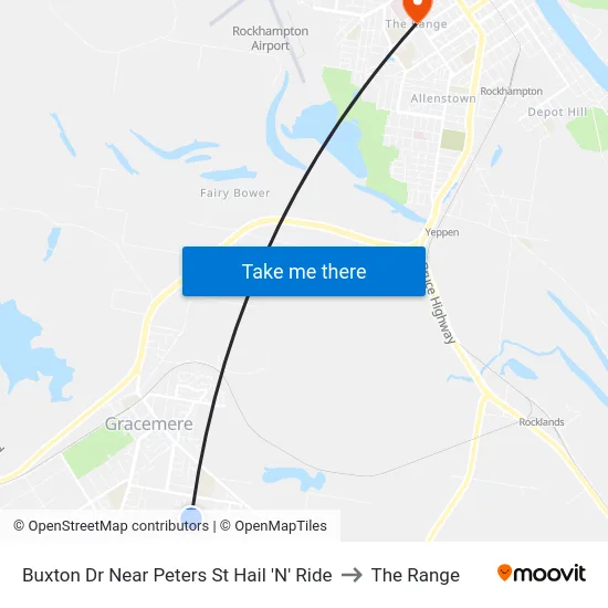 Buxton Dr Near Peters St Hail 'N' Ride to The Range map