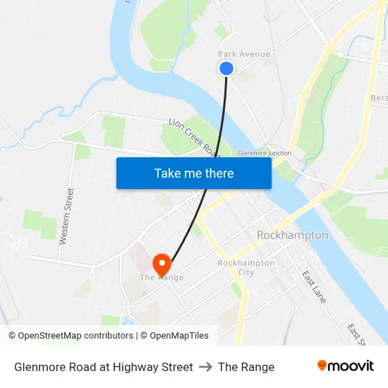 Glenmore Road at Highway Street to The Range map