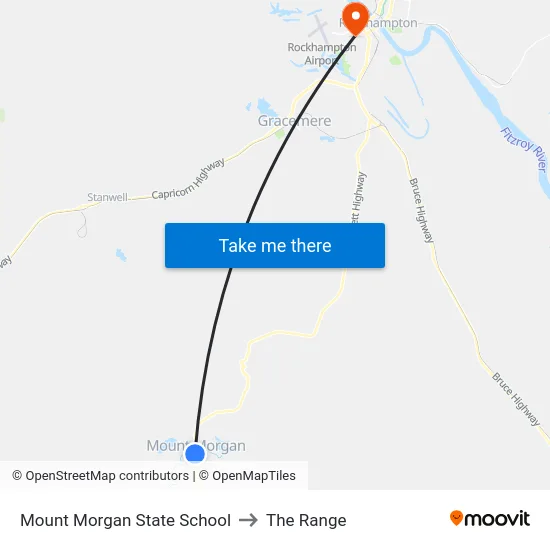 Mount Morgan State School to The Range map