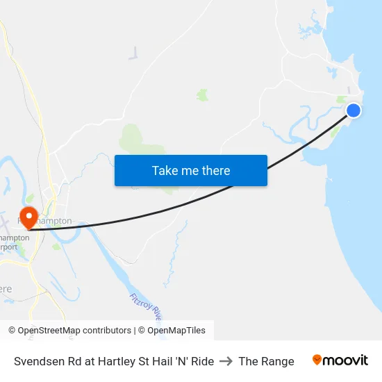 Svendsen Rd at Hartley St Hail 'N' Ride to The Range map