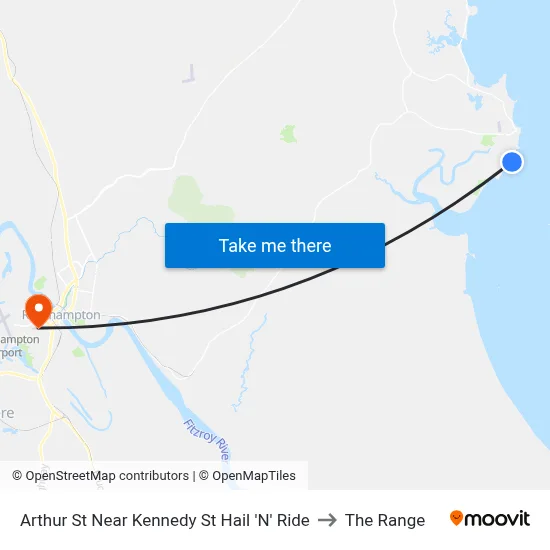 Arthur St Near Kennedy St Hail 'N' Ride to The Range map