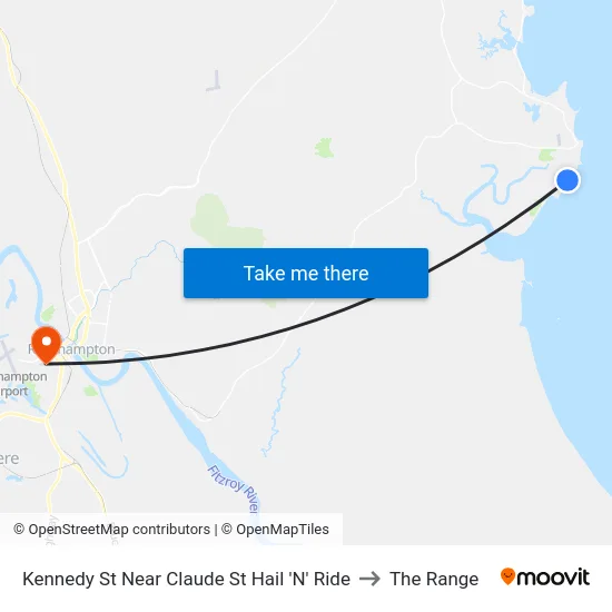 Kennedy St Near Claude St Hail 'N' Ride to The Range map