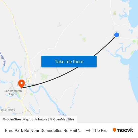 Emu Park Rd Near Delandelles Rd Hail 'N' Ride to The Range map
