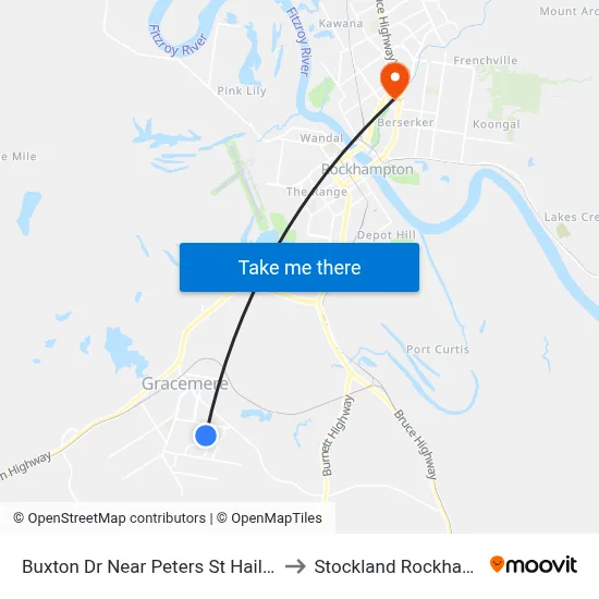 Buxton Dr Near Peters St Hail 'N' Ride to Stockland Rockhampton map