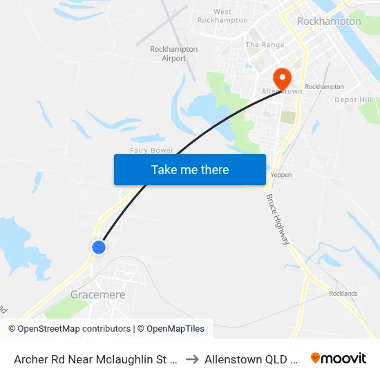 Archer Rd Near Mclaughlin St Hail 'N' Ride to Allenstown QLD Australia map