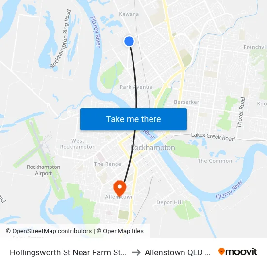 Hollingsworth St Near Farm St Hail 'N' Ride to Allenstown QLD Australia map