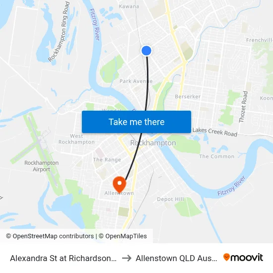 Alexandra St at Richardson Road to Allenstown QLD Australia map