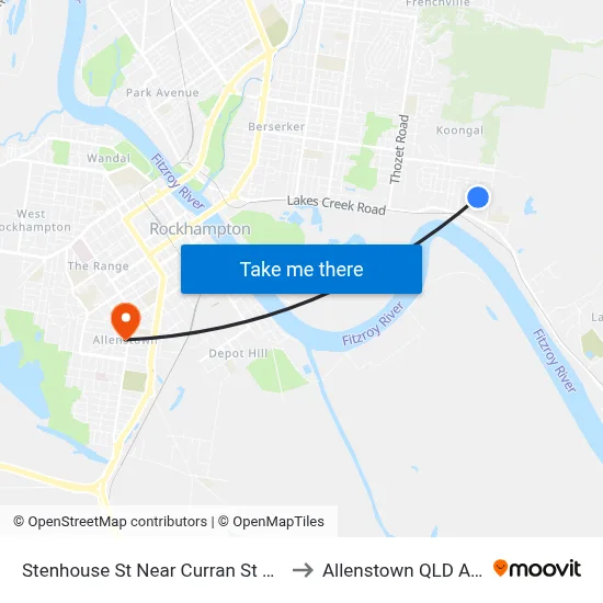 Stenhouse St Near Curran St Hail 'N' Ride to Allenstown QLD Australia map