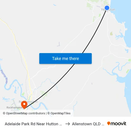 Adelaide Park Rd Near Hutton St Hail 'N' Ride to Allenstown QLD Australia map