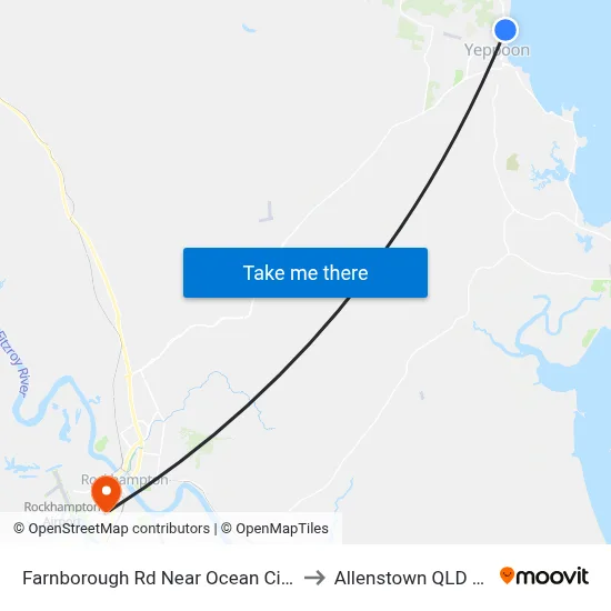 Farnborough Rd Near Ocean Cir Hail 'N' Ride to Allenstown QLD Australia map